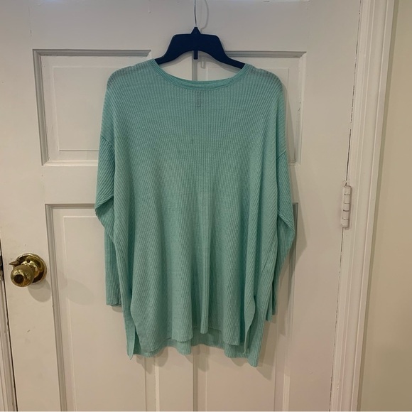 Eileen Fisher Organic Linen Delave Crew Neck Top Boxy Fit Long Length Size Med - Picture 3 of 11